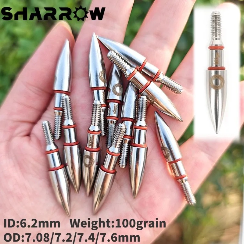 12/24pcs Archery ID6.2mm Arrow Point 100Grain Alloy Arrow Heads OD7.08/7.2/7.4/7.6mm Target Point Arrowhead,Bow Hunting Shooting
12/24pcs Archery ID6.2mm Arrow Point 100Grain Alloy Arrow Heads OD7.08/7.2/7.4/7.6mm Target Point Arrowhead,Bow Hunting Shooting