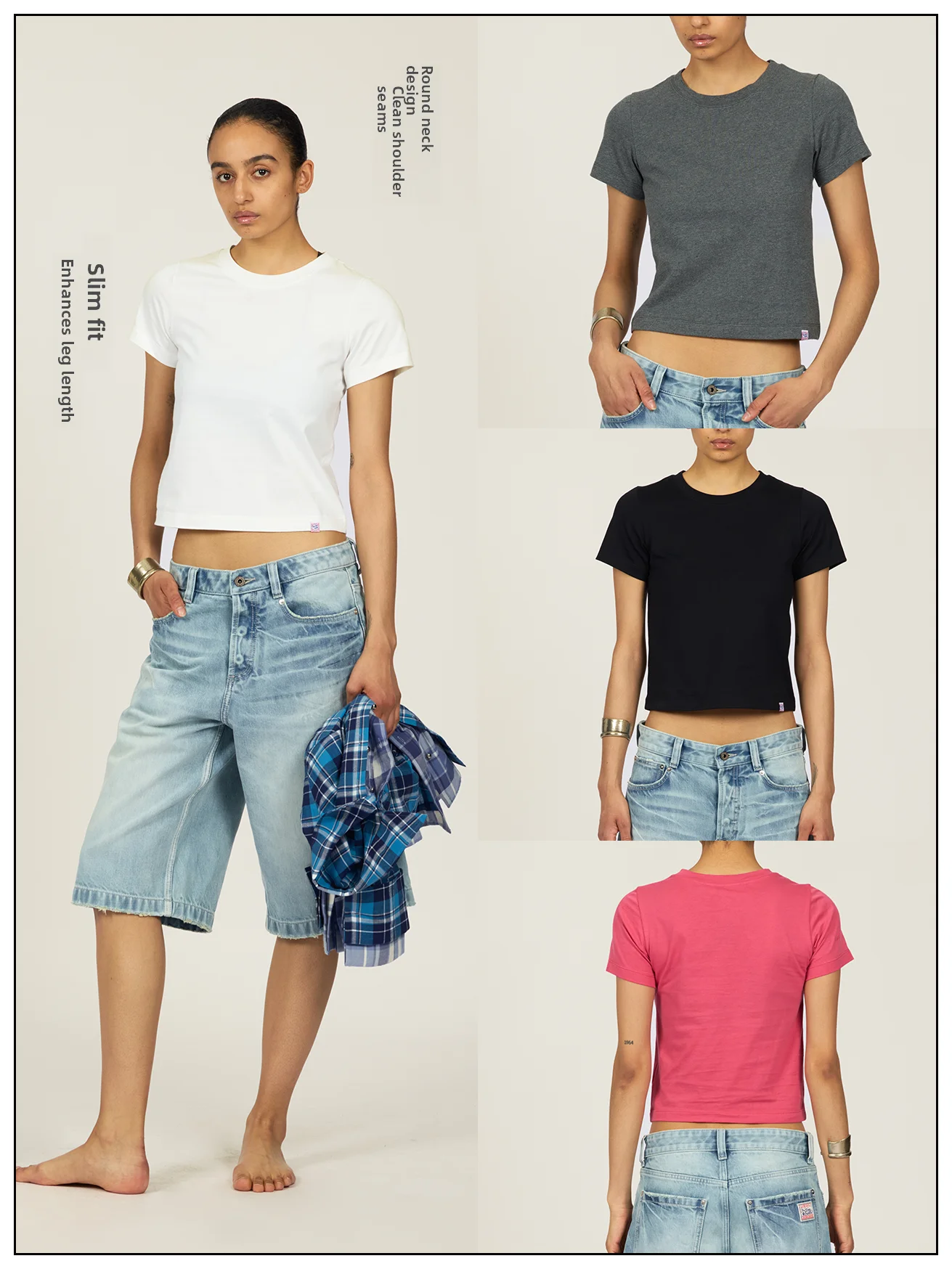 Classic Fit Pure Color Slim ort Sve T-irt Logo Tee Cotton 00% round Ne Regular Length Summer Faion Women's Top
Classic Fit Pure Color Slim ort Sve T-irt Logo Tee Cotton 00% round Ne Regular Length Summer Faion Women's Top