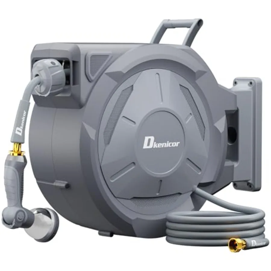 1 2 x 150 ft Heavy Duty Retractable Hose Reel Wall Mounted for Outdoor Garden Use with 10Pattern Hose Nozzle Adjustable Length
1 2 x 150 ft Heavy Duty Retractable Hose Reel Wall Mounted for Outdoor Garden Use with 10Pattern Hose Nozzle Adjustable Length