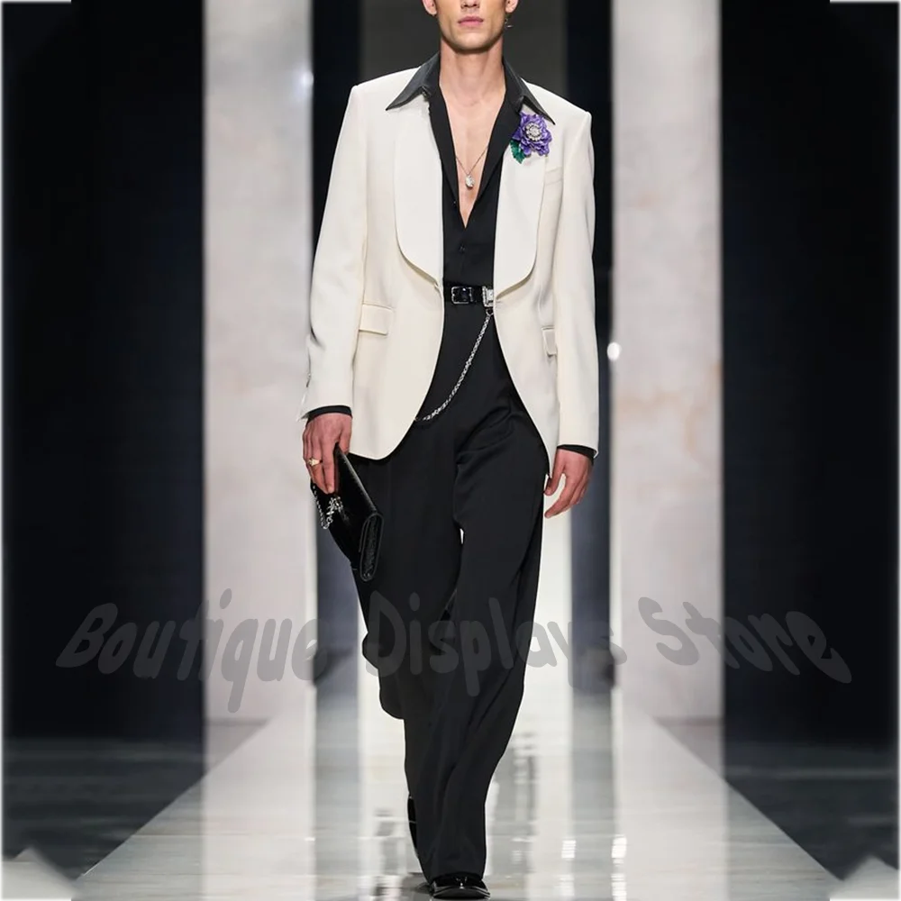 Handsome Groom Wedding Suit Elegant Shawl Lapel Jacket Pants Loose Fit Casual Party Fashion Show Men Suit Outfit High Quality
Handsome Groom Wedding Suit Elegant Shawl Lapel Jacket Pants Loose Fit Casual Party Fashion Show Men Suit Outfit High Quality
