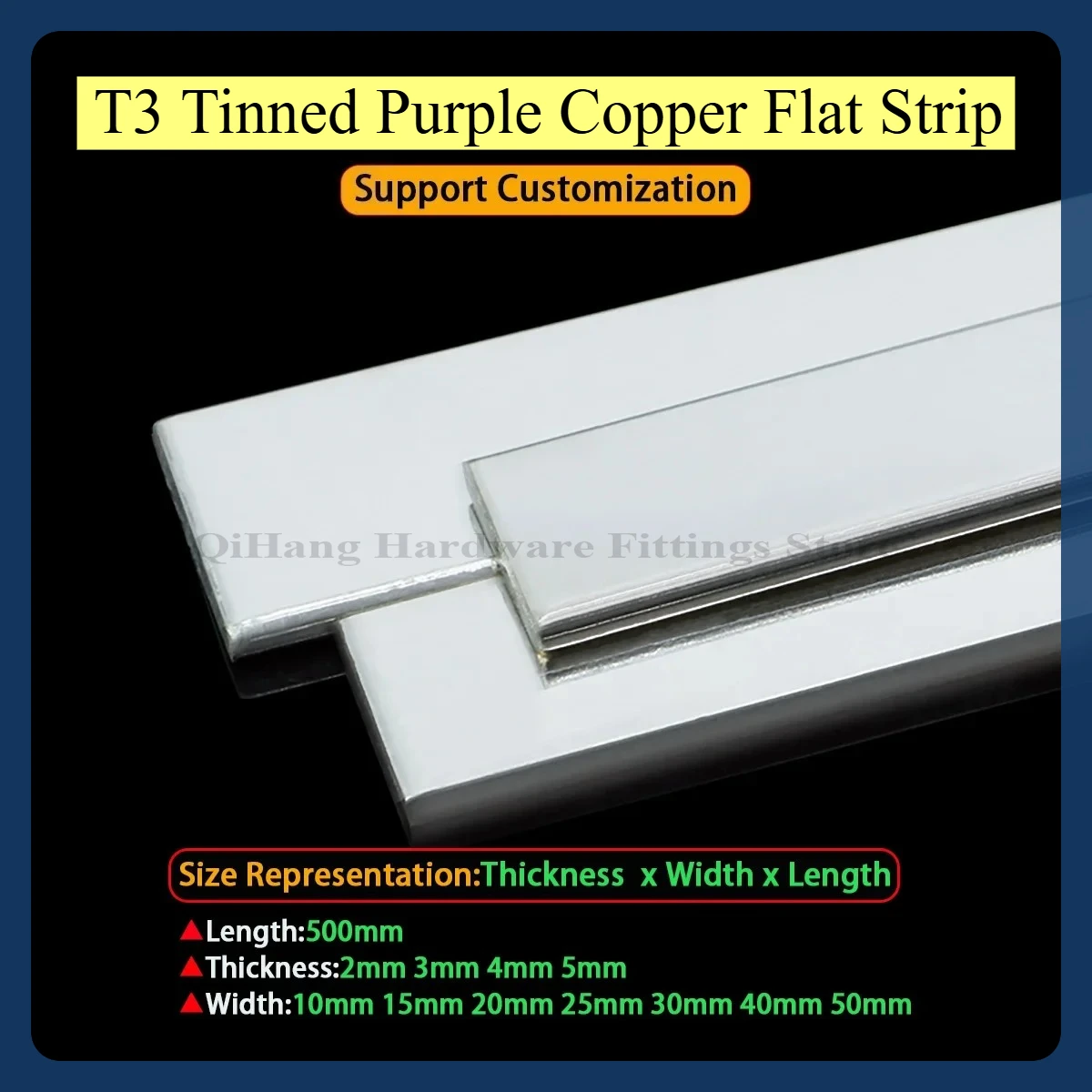 1Pcs T3 Tinned Copper Bar Purple Copper Flat Strip Conductive Grounding Plate Busbar Thick2mm 3mm 4mm 5mm L500mm Width10-50mm
1Pcs T3 Tinned Copper Bar Purple Copper Flat Strip Conductive Grounding Plate Busbar Thick2mm 3mm 4mm 5mm L500mm Width10-50mm
