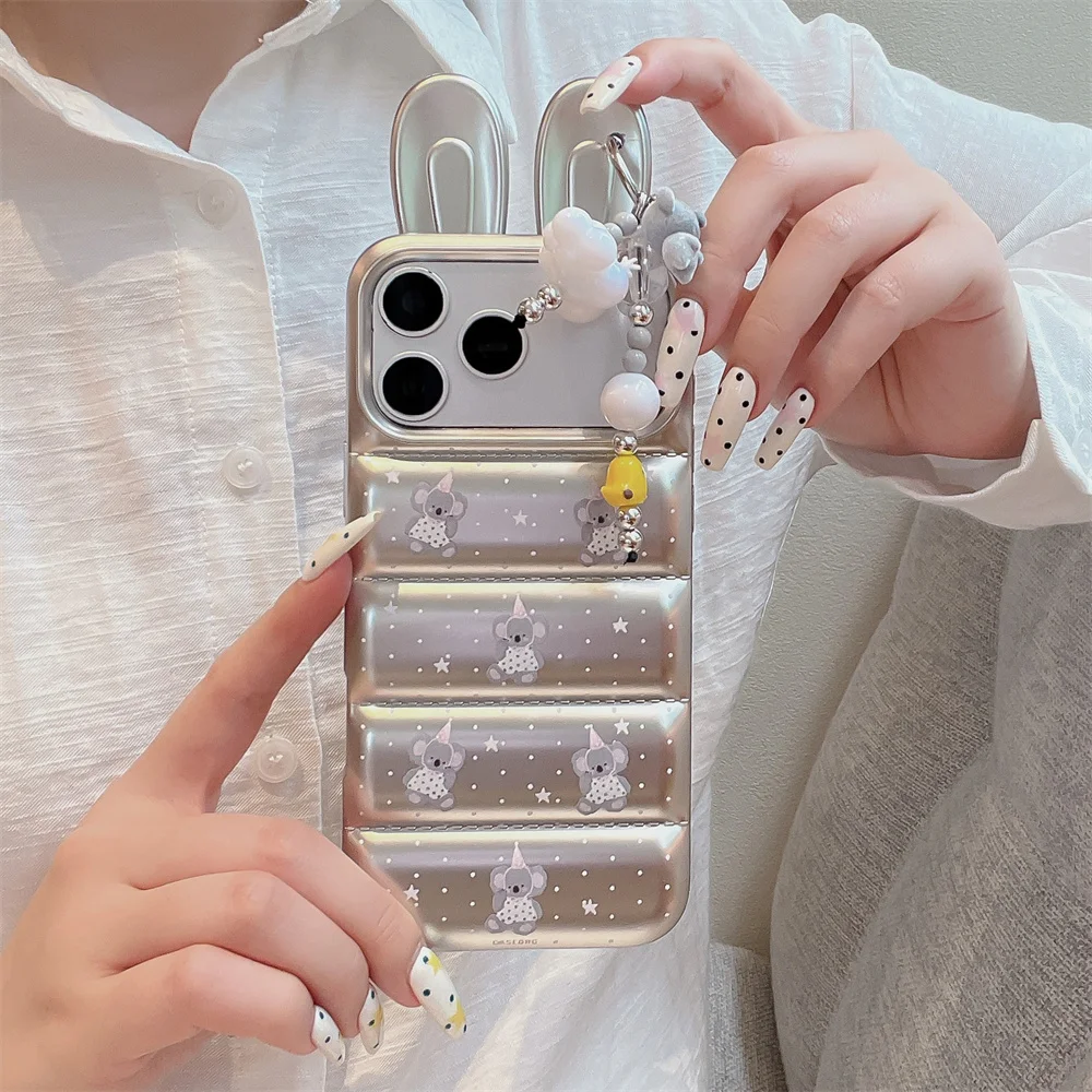 3D Bunny Ears Puffer Kawaii Phone Case For iPhone 17 Pro 16 15 14 13 16 Pro Max Shockproof Cover With koala Charm Fashion cases
3D Bunny Ears Puffer Kawaii Phone Case For iPhone 17 Pro 16 15 14 13 16 Pro Max Shockproof Cover With koala Charm Fashion cases