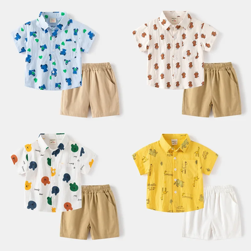 Fashion Short-Sleeve Shirt for Boys Suit2024New Children's Shirt Woven Shorts Two-Piece Set One Piece Dropshipping
Fashion Short-Sleeve Shirt for Boys Suit2024New Children's Shirt Woven Shorts Two-Piece Set One Piece Dropshipping