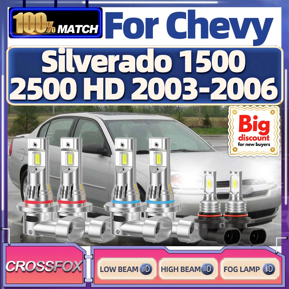 CROSSFOX【Для Chevy Silverado 1500 2500 HD 2003-2006】Hi/Lo Beam Turbo Canbus Автомобильная светодиодная лампа для фар Ультра-фаара Противотуманная фара
CROSSFOX【Для Chevy Silverado 1500 2500 HD 2003-2006】Hi/Lo Beam Turbo Canbus Автомобильная светодиодная лампа для фар Ультра-фаара Противотуманная фара