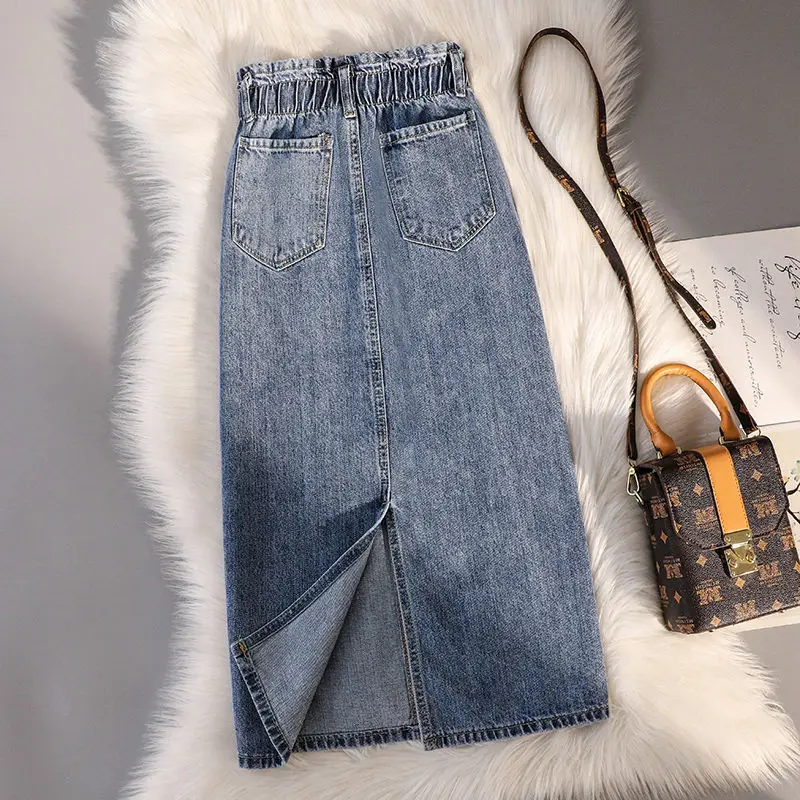 Female Solid Button Pockets Denim Skirt Summer Casual Vintage Slim Elegant Skirts Ladies Fashion Fashion A Line Long Skirt Q375
Female Solid Button Pockets Denim Skirt Summer Casual Vintage Slim Elegant Skirts Ladies Fashion Fashion A Line Long Skirt Q375