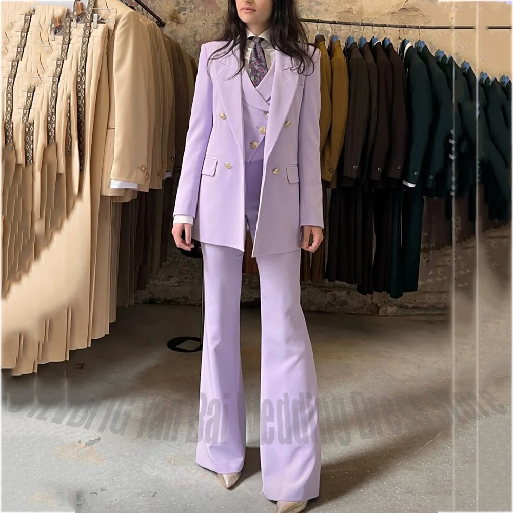 Chic Violet Women Suit Peaked Lapel Double Breasted Elegant Lady Office Wear Customized Three Pieces Outfit High Quality
Chic Violet Women Suit Peaked Lapel Double Breasted Elegant Lady Office Wear Customized Three Pieces Outfit High Quality