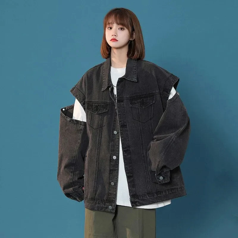 Detachable Sleeves Denim Jacket Women Harajuku Y2K Causal Loose Coat American Cargo Chic Fashion Summer Streetwear
Detachable Sleeves Denim Jacket Women Harajuku Y2K Causal Loose Coat American Cargo Chic Fashion Summer Streetwear