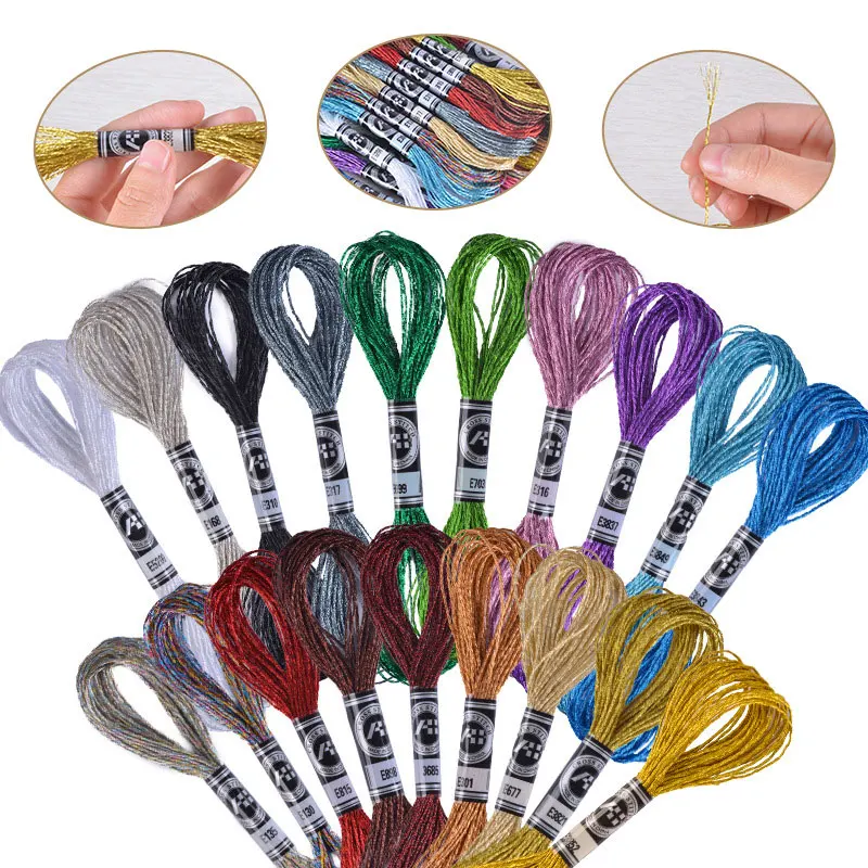 6PCS Metallic Embroidery Floss Glitter Skein Threads Friendship Bracelet Cross Stitch Thread For Sewing Making Yarn Craft String
6PCS Metallic Embroidery Floss Glitter Skein Threads Friendship Bracelet Cross Stitch Thread For Sewing Making Yarn Craft String