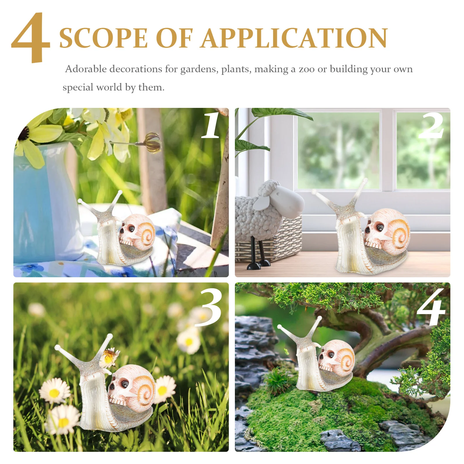 Outdoor Garden Statues Resin Halloween Cute Skull Snail Decor Decoration for Ornaments
Outdoor Garden Statues Resin Halloween Cute Skull Snail Decor Decoration for Ornaments