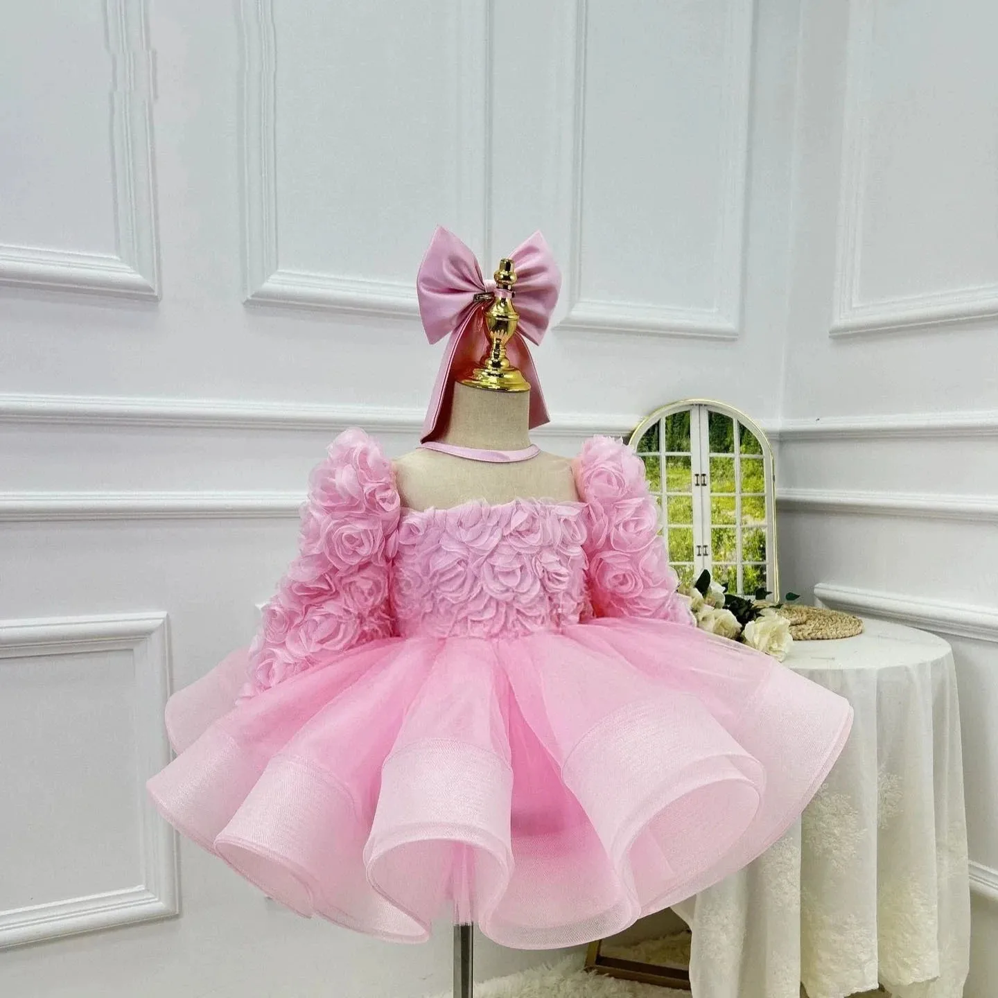 2026 New Pink 3D Floral Girls Dress Puff Sleeve Birthday Party Performance Gown Princess Costume Children Pageant Formal Attire
2026 New Pink 3D Floral Girls Dress Puff Sleeve Birthday Party Performance Gown Princess Costume Children Pageant Formal Attire