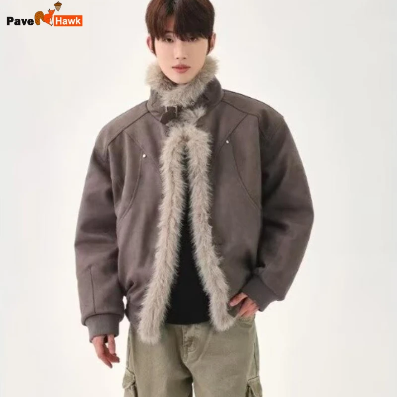 Winter Fur Integrated High Street Mens Parkas Suede Thickening Stand Collar Punk Cotton Jackets Retro Trend Warm Male Coats
Winter Fur Integrated High Street Mens Parkas Suede Thickening Stand Collar Punk Cotton Jackets Retro Trend Warm Male Coats