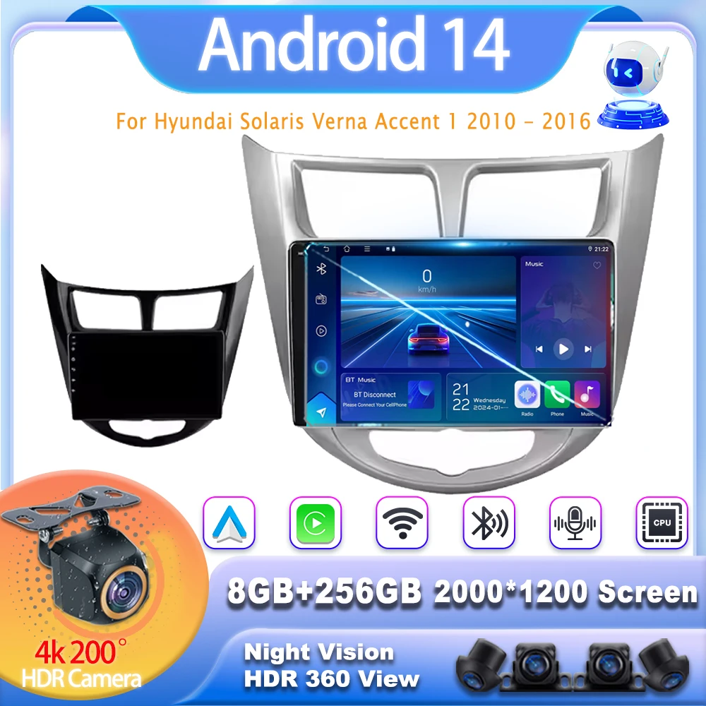 Car Carplay Radio For Hyundai Solaris Verna Accent 1 2010 - 2016 Android 14 Multimidia Video Player Navigation GPS 5G NO 2 DIN
Car Carplay Radio For Hyundai Solaris Verna Accent 1 2010 - 2016 Android 14 Multimidia Video Player Navigation GPS 5G NO 2 DIN