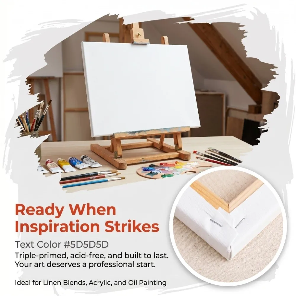 Art Supplies 11.8x15.7in Stretched Canvas White Hybrid Linen Canvas Frame Rectangle Canvas Stretcher For Artists
Art Supplies 11.8x15.7in Stretched Canvas White Hybrid Linen Canvas Frame Rectangle Canvas Stretcher For Artists
