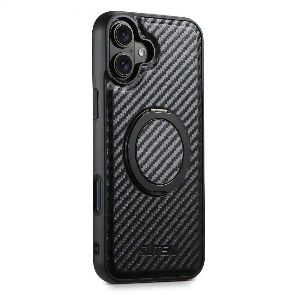 Suitable For IPhone 16/15/14/13 Pro Promax, Carbon Fiber Skin Sensitive Magnetic Bracket Shell, Fingerprint Free, 360 ° Rotating
Suitable For IPhone 16/15/14/13 Pro Promax, Carbon Fiber Skin Sensitive Magnetic Bracket Shell, Fingerprint Free, 360 ° Rotating
