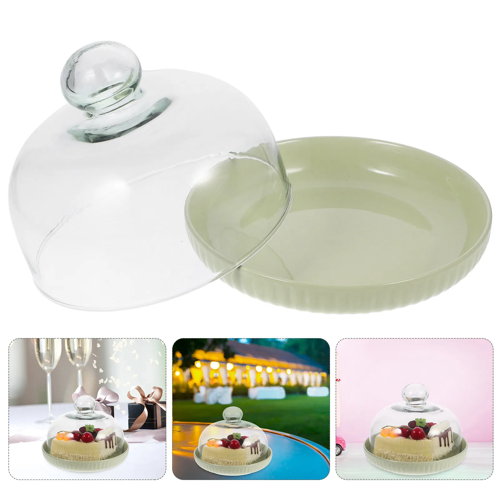 Clear Glass Dessert Tray with Dome Lid Food Grade Cake Display Stand for Wedding Party Birthday Bakery Snack Fruit Serving
Clear Glass Dessert Tray with Dome Lid Food Grade Cake Display Stand for Wedding Party Birthday Bakery Snack Fruit Serving