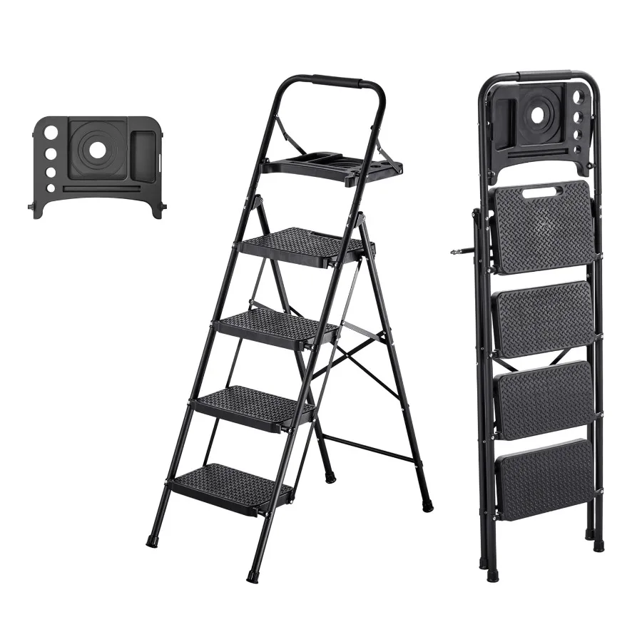 4-Step Folding Ladder with Wide Non-Slip Pedals Tool Tray Comfortable Handgrip 600 lbs Load Capacity Durable Steel Design for V
4-Step Folding Ladder with Wide Non-Slip Pedals Tool Tray Comfortable Handgrip 600 lbs Load Capacity Durable Steel Design for V