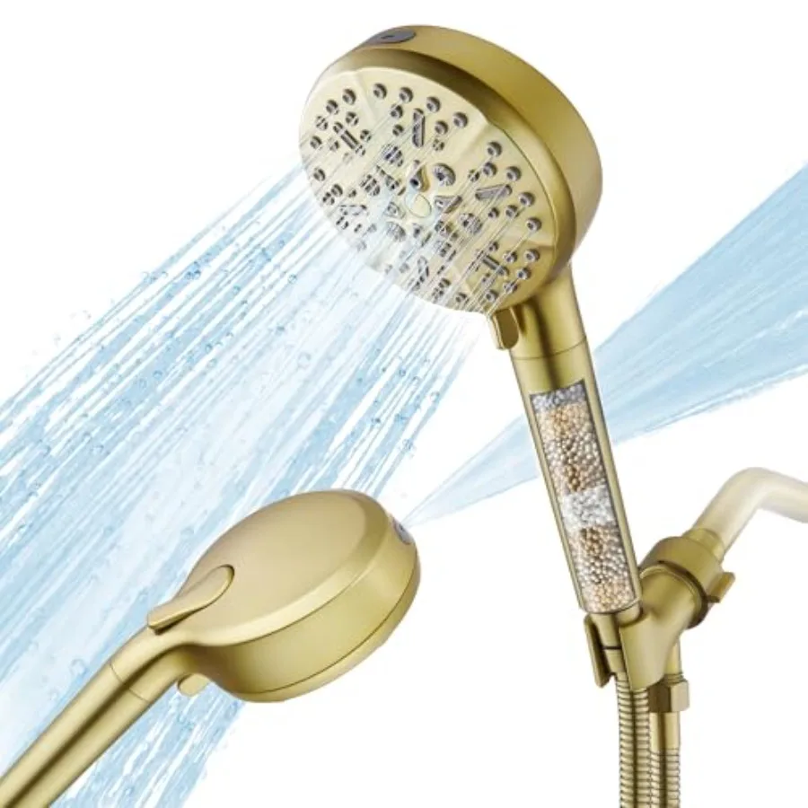 Gold Filtered Shower Head with Handheld, 6 Modes Shower Head with Filter, High Pressure Powerful Water Spray Handheld Shower He
Gold Filtered Shower Head with Handheld, 6 Modes Shower Head with Filter, High Pressure Powerful Water Spray Handheld Shower He