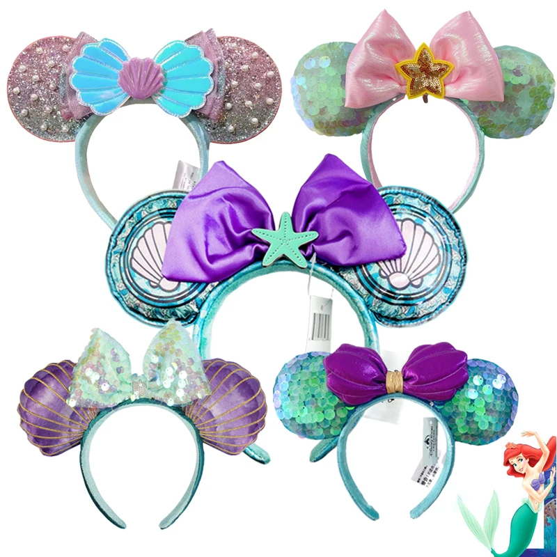 Disney Mickey Mouse Mermaid Ariel Headband Disneyland Minnie Ears Sequins Purple Headwear Children Boy Girl Beauty Toys Gift
Disney Mickey Mouse Mermaid Ariel Headband Disneyland Minnie Ears Sequins Purple Headwear Children Boy Girl Beauty Toys Gift