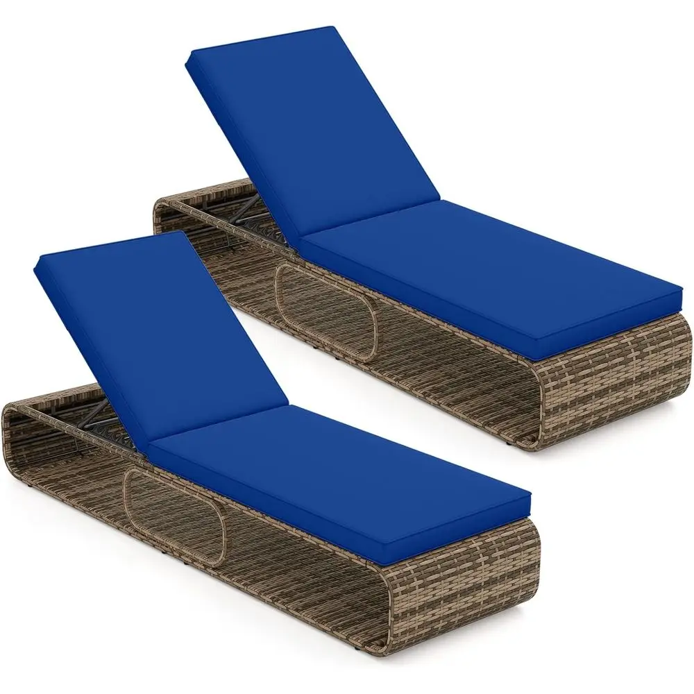 2-Piece 7-Position Wicker Patio Reclining Sun Lounger Set with Cushion, Adjustable Backrest, and Storage for Poolside Relaxation
2-Piece 7-Position Wicker Patio Reclining Sun Lounger Set with Cushion, Adjustable Backrest, and Storage for Poolside Relaxation