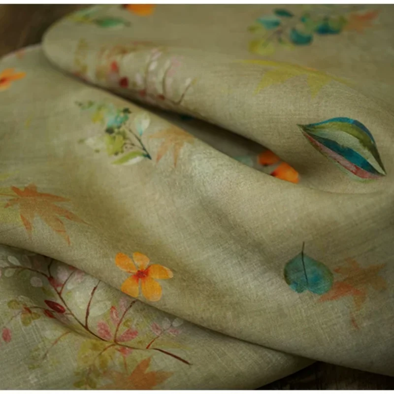 100% ramie fabric, light yellow green printed for making clothing dresses and DIY sewing fabrics
100% ramie fabric, light yellow green printed for making clothing dresses and DIY sewing fabrics