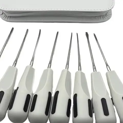 8Pcs Dental Stainless Steel Elevator White Surgery Extracting Apical Root Elevator High Quality Dentistry Surgical Instrument
8Pcs Dental Stainless Steel Elevator White Surgery Extracting Apical Root Elevator High Quality Dentistry Surgical Instrument