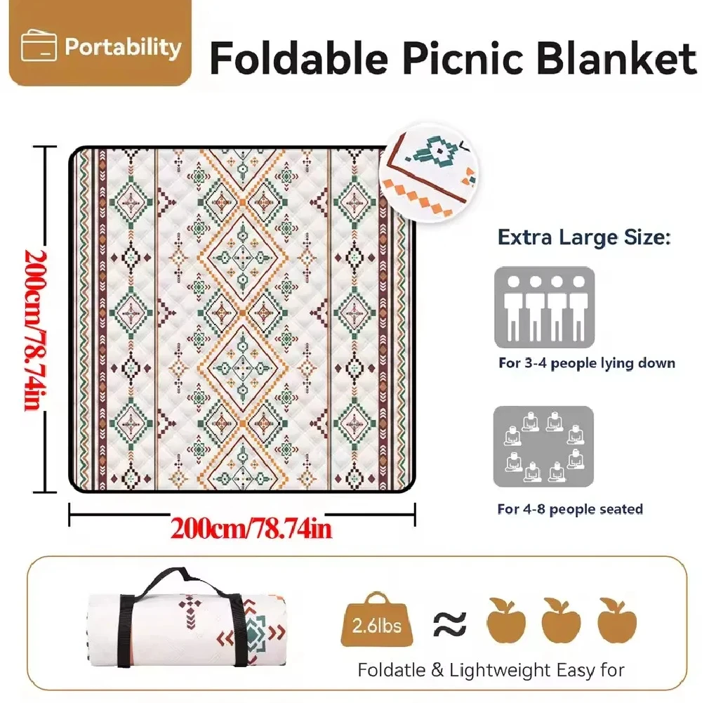 Waterproof Picnic Blanket 200x200cm Outdoor Beach Camping Mat Foldable Portable with Handle Oxford Cloth Bottom Washable
Waterproof Picnic Blanket 200x200cm Outdoor Beach Camping Mat Foldable Portable with Handle Oxford Cloth Bottom Washable