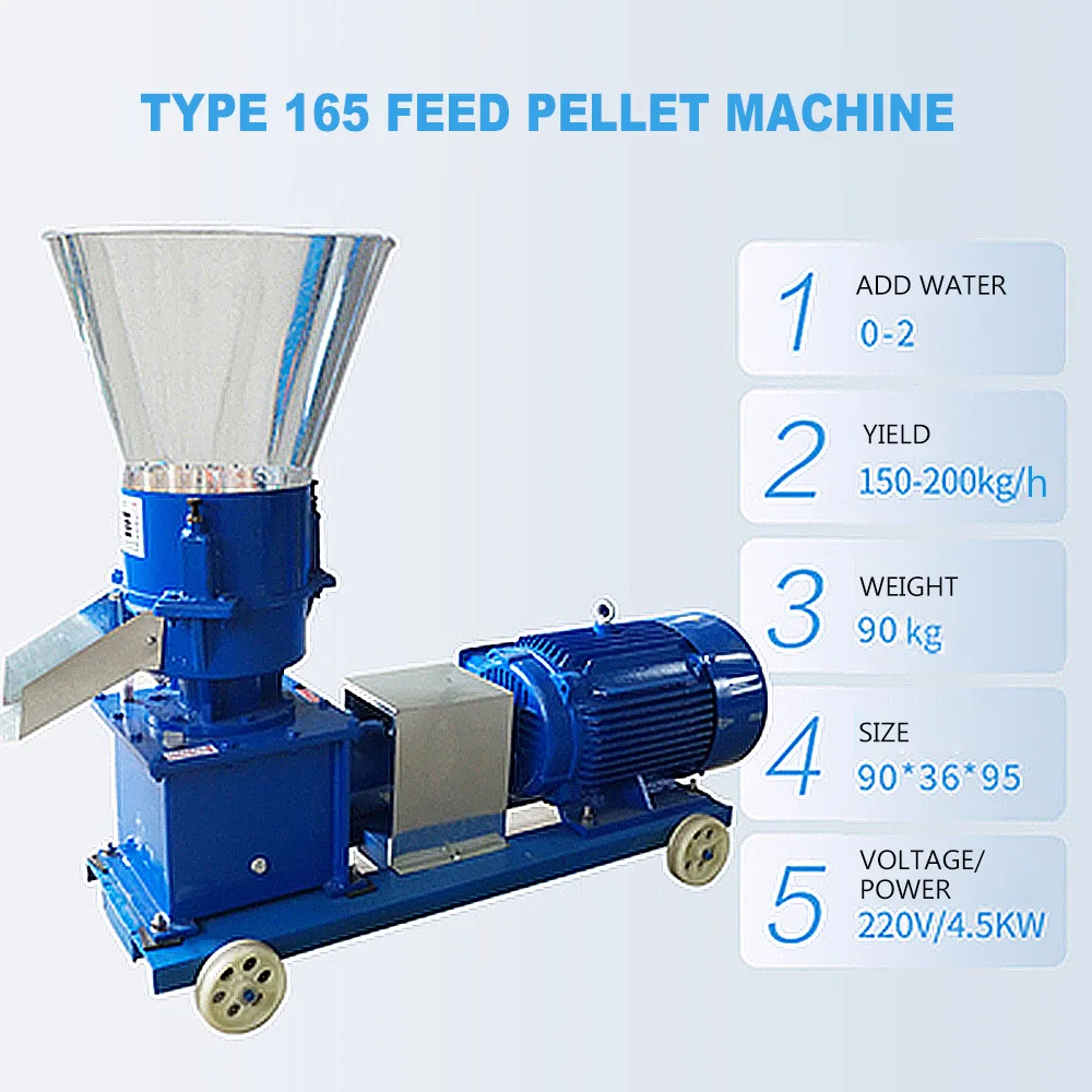 Model 165 Feed Pellet Machine 220V/380V 4.5KW 150kg/H Power Tools Small Household Large Farm Pelletizer For Pasture Feed Product
Model 165 Feed Pellet Machine 220V/380V 4.5KW 150kg/H Power Tools Small Household Large Farm Pelletizer For Pasture Feed Product