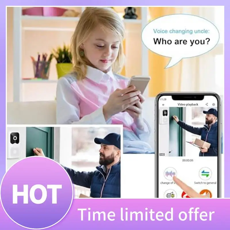 B69C Intelligent Wifi Night Vision Low Power VGA Video Doorbell App Remote Intercom Cell Phone Push Notification For Home Easy T
B69C Intelligent Wifi Night Vision Low Power VGA Video Doorbell App Remote Intercom Cell Phone Push Notification For Home Easy T