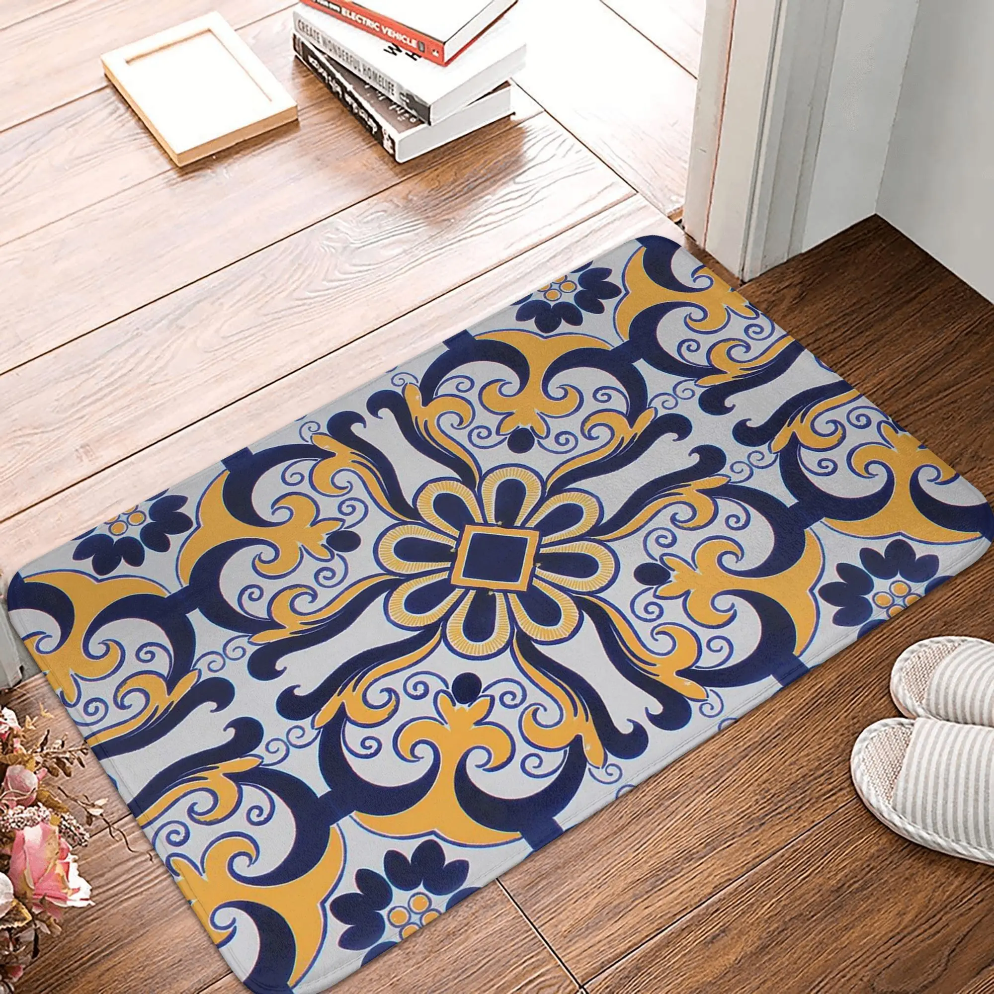 Португальская плитка, нескользящий коврик для двери, напольный коврик, пыленепроницаемый ковер, коврик для кухни, входа, дома, ванной комнаты, коврики для ног
Португальская плитка, нескользящий коврик для двери, напольный коврик, пыленепроницаемый ковер, коврик для кухни, входа, дома, ванной комнаты, коврики для ног