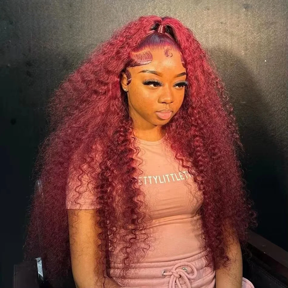 13x4 13x6 Deep Curly HD Lace Frontal Wig Transparent 99J Burgundy Curly Lace Front Wigs Red Colored Deep Wave Human Hair Wigs
13x4 13x6 Deep Curly HD Lace Frontal Wig Transparent 99J Burgundy Curly Lace Front Wigs Red Colored Deep Wave Human Hair Wigs