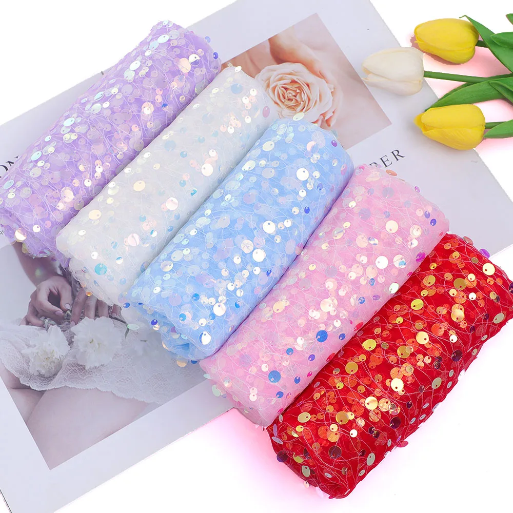 Glitter Sequin Lace Fabric 59x17.7in Theatre Costume Party Wear DIY Fashion Accessories (Lightweight & Shiny)
Glitter Sequin Lace Fabric 59x17.7in Theatre Costume Party Wear DIY Fashion Accessories (Lightweight & Shiny)
