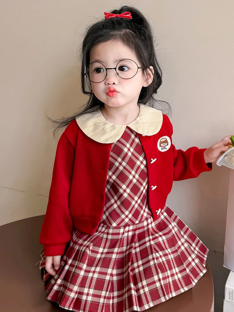Girls' Dress Set Spring and Autumn Outfit2025New Stylish Children's Princess Dress for Girls Baby Knitted Cardigan Dress
Girls' Dress Set Spring and Autumn Outfit2025New Stylish Children's Princess Dress for Girls Baby Knitted Cardigan Dress