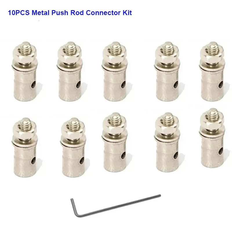 Upgrade RC/Drones! 10-Pack Metal Linkage Connectors w/Hex Key - Adjustable Stops & Locknuts for Precision Assembly (1.3-2.1mm)
Upgrade RC/Drones! 10-Pack Metal Linkage Connectors w/Hex Key - Adjustable Stops & Locknuts for Precision Assembly (1.3-2.1mm)
