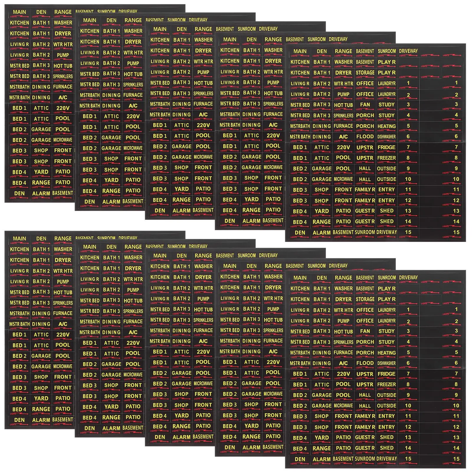 10 Sheets Circuit Breaker Tags Electric Panel Labels Self Adhesive Stickers Home Electrical Box Classification Colorful Design
10 Sheets Circuit Breaker Tags Electric Panel Labels Self Adhesive Stickers Home Electrical Box Classification Colorful Design