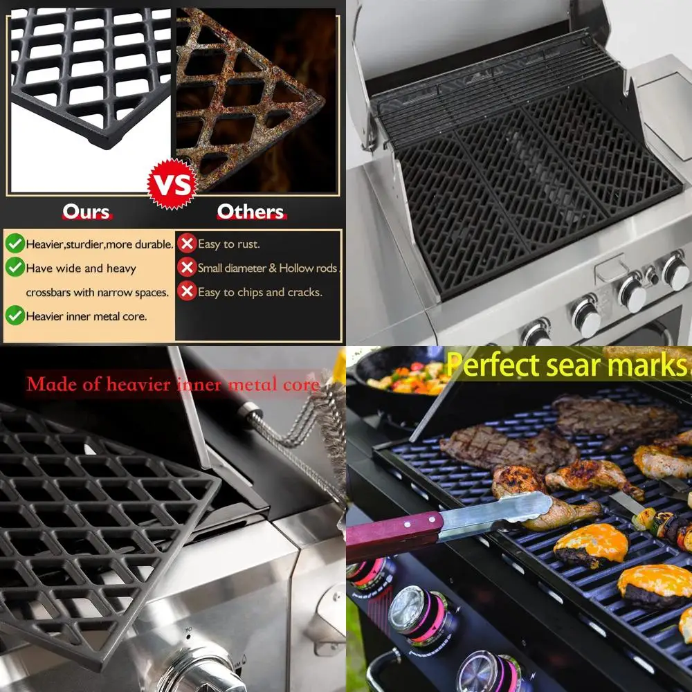 3-Pack Cast Iron Replacement Grill Grates for Gas BBQ, Fits Mark 5 Burner Grills
3-Pack Cast Iron Replacement Grill Grates for Gas BBQ, Fits Mark 5 Burner Grills