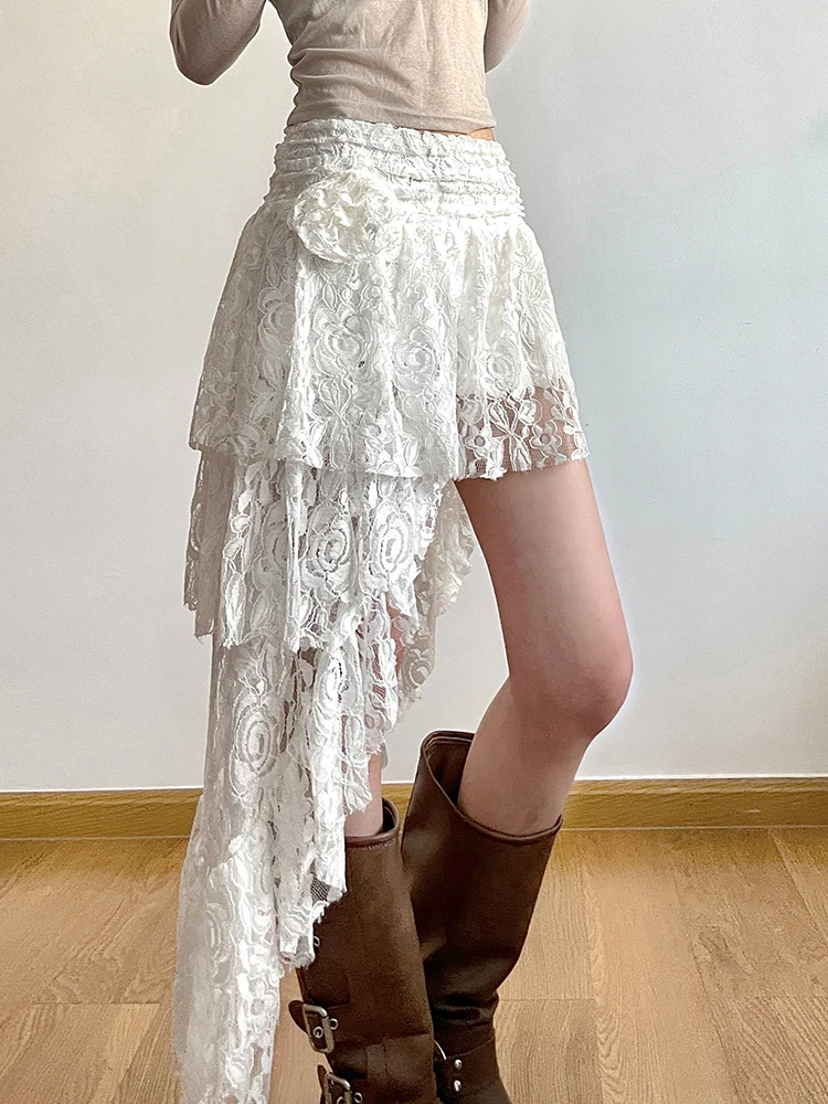 Rockmore Asymmetry Lace Floral Ruffle Skirts Women Balletcore Aesthetic Street White Mini Skirts Summer Vacation Y2K Fairycore
Rockmore Asymmetry Lace Floral Ruffle Skirts Women Balletcore Aesthetic Street White Mini Skirts Summer Vacation Y2K Fairycore