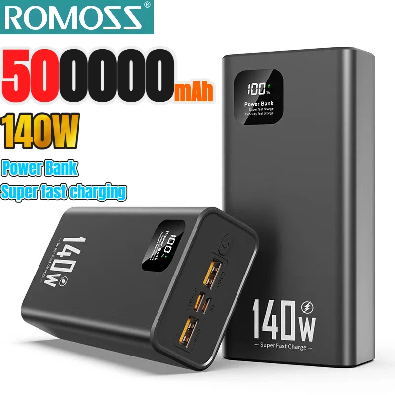 ROMOSS 500000mAh 140W Power Bank Portable Large Capacity Super Fast Charging External Battery for iPhone Huawei Samsung New
ROMOSS 500000mAh 140W Power Bank Portable Large Capacity Super Fast Charging External Battery for iPhone Huawei Samsung New