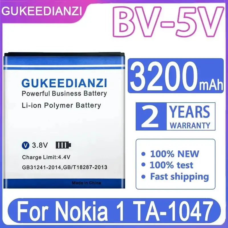 3200mAh For Nokia 1 TA-1047 BV-5V Mobile Phone Battery Good Low-Temperature Performance
3200mAh For Nokia 1 TA-1047 BV-5V Mobile Phone Battery Good Low-Temperature Performance