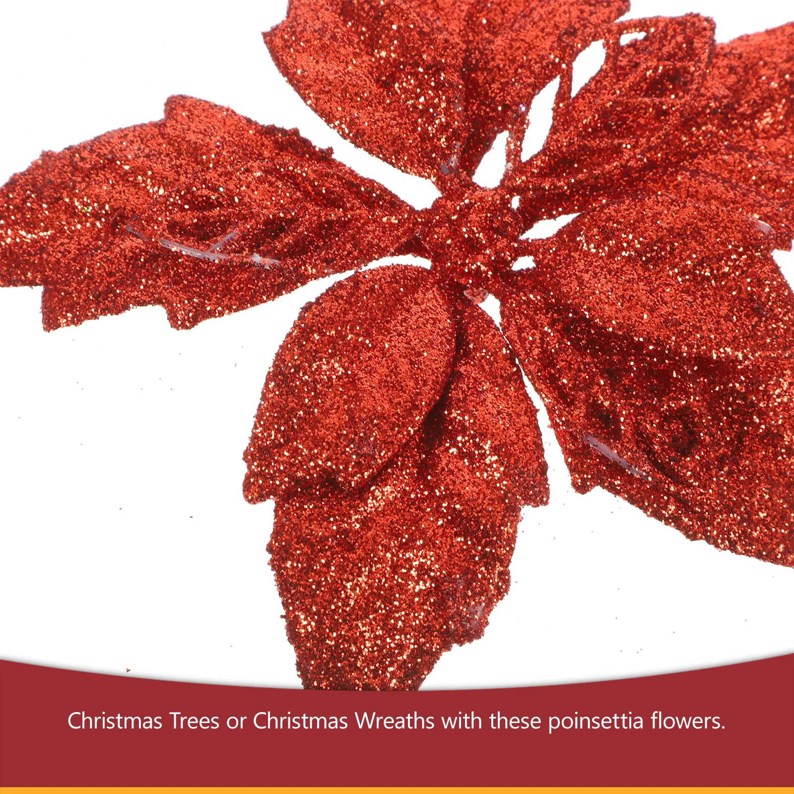 Glitter Poinsettia Artificial Christmas Flowers Decorations Xmas Tree Ornaments Home Party Faux Flower Wreath Vase 10pcs
Glitter Poinsettia Artificial Christmas Flowers Decorations Xmas Tree Ornaments Home Party Faux Flower Wreath Vase 10pcs