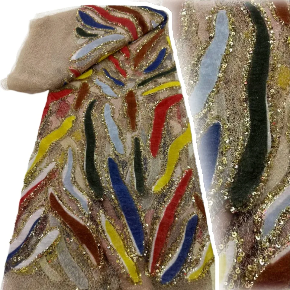 2026 French Mesh Lace Fabrics Embroidery Sequins Tulle Beaded African Fabric for Women Party Dresses 5Yards Sewing Meters 2771
2026 French Mesh Lace Fabrics Embroidery Sequins Tulle Beaded African Fabric for Women Party Dresses 5Yards Sewing Meters 2771