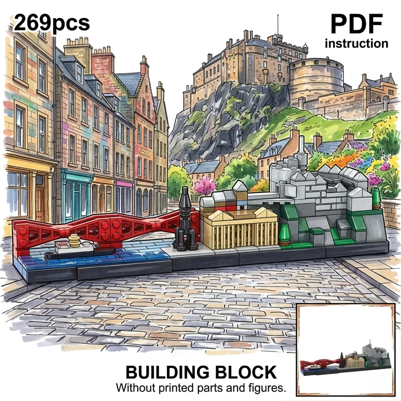 City Landmark Micro Diorama Display Model MOC Edinburgh Skyline Architecture Building Blocks Scottish Adult Brick Set 269PCS
City Landmark Micro Diorama Display Model MOC Edinburgh Skyline Architecture Building Blocks Scottish Adult Brick Set 269PCS