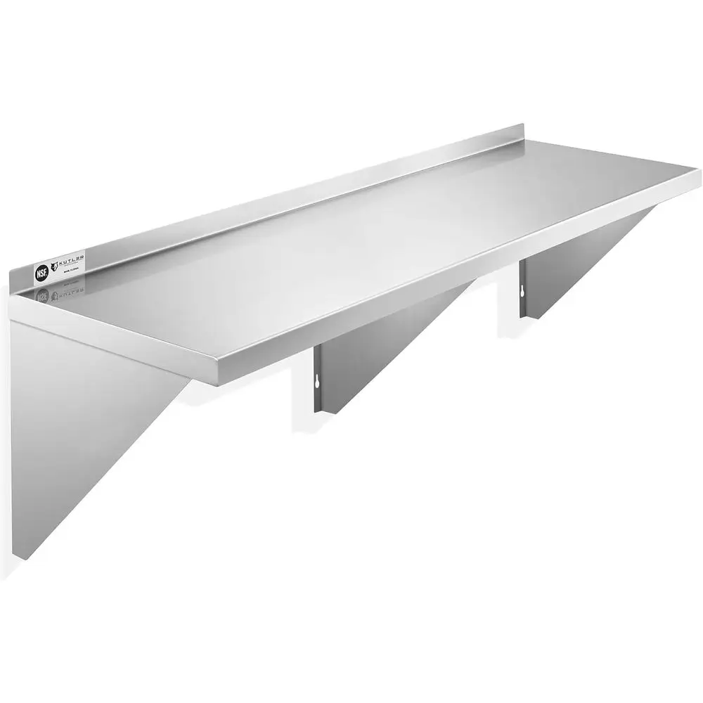 KUTLER StainlSteel Shel - 18" x 60", NS Commercial Wall Mount Shelves with Backsplash, loating Metal Shelving or Restaurant, Kit
KUTLER StainlSteel Shel - 18" x 60", NS Commercial Wall Mount Shelves with Backsplash, loating Metal Shelving or Restaurant, Kit