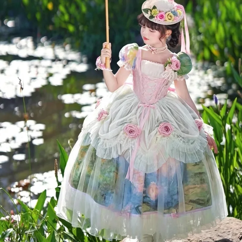 Girls Vintage Oil Painting Print Lolita Dress Puff Sleeve Corset Lace Up 3D Rose Decor Maxi Princess Dress
Girls Vintage Oil Painting Print Lolita Dress Puff Sleeve Corset Lace Up 3D Rose Decor Maxi Princess Dress