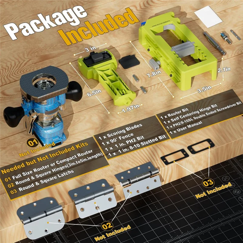 AA01-Door Hinge & Door Latch Installation Kit, Door Hinge Mortiser Template, Door Latch For Accurate Chiseling And Scoring
AA01-Door Hinge & Door Latch Installation Kit, Door Hinge Mortiser Template, Door Latch For Accurate Chiseling And Scoring
