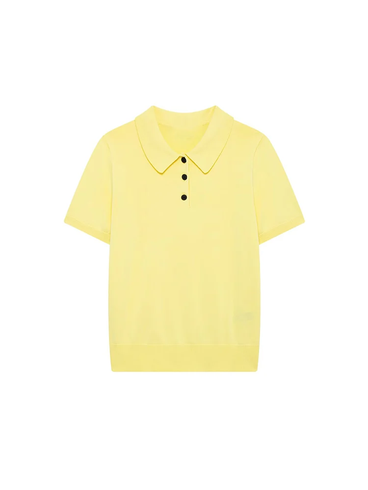 KUCLUT Women Fashion With Button Yellow Knitted Pullover Shirts Vintage Polo Neck Short Sleeves Female Chic Lady Tops
KUCLUT Women Fashion With Button Yellow Knitted Pullover Shirts Vintage Polo Neck Short Sleeves Female Chic Lady Tops