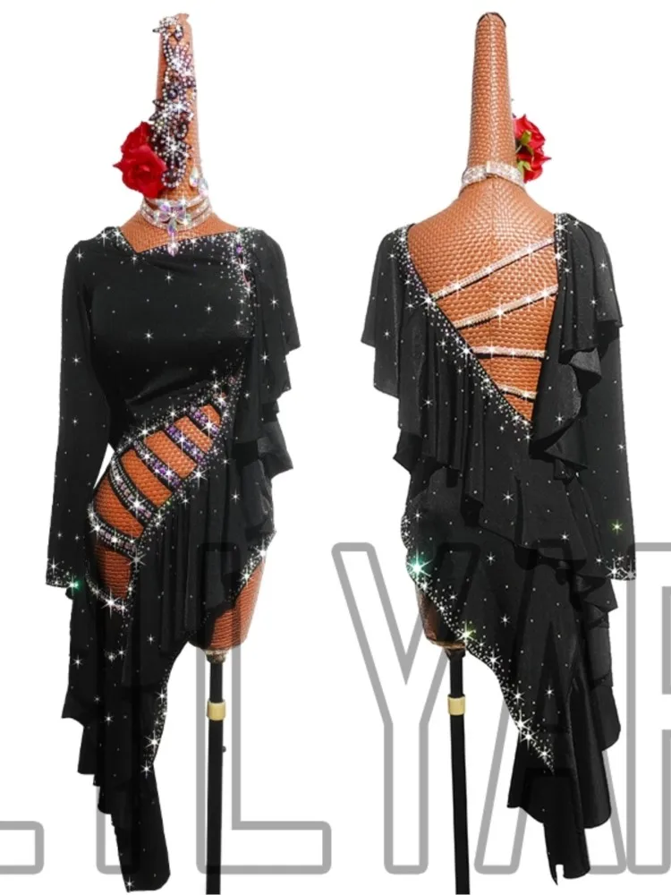 New Professional Latin Dance Competition Performance Costumes For Children And Adults And Black Hollowed Out Women's
New Professional Latin Dance Competition Performance Costumes For Children And Adults And Black Hollowed Out Women's