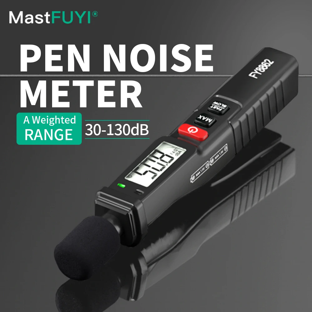 MASTFUYI Digital Sound Level Meter 30-130dB Portable Noise Tester LCD Display Fast Response A/C Weighting Decibelimetro
MASTFUYI Digital Sound Level Meter 30-130dB Portable Noise Tester LCD Display Fast Response A/C Weighting Decibelimetro