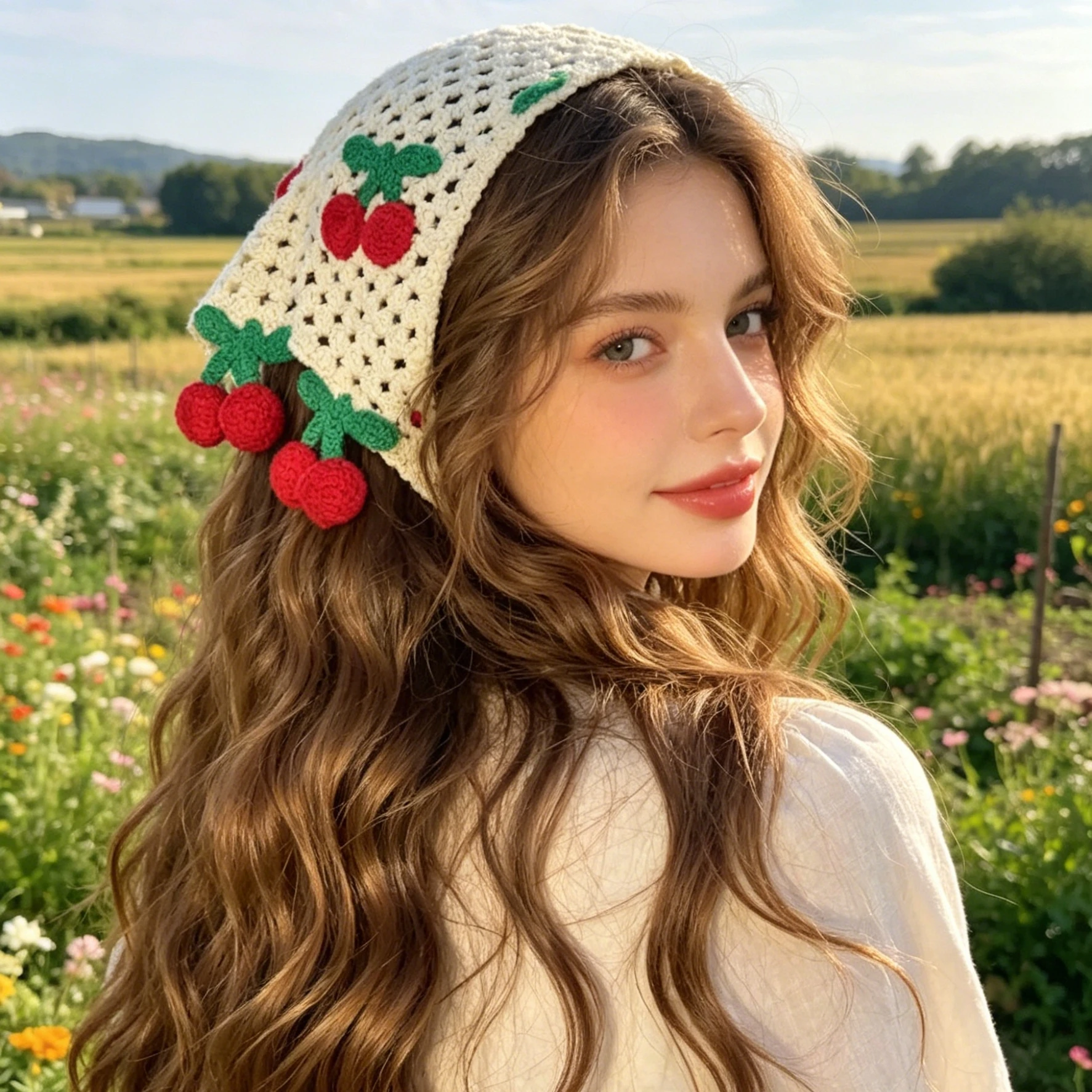 1pc Knitted Triangle Headband Cute Little Red Cherry Flower Sweet French Pastoral Style Girls Bandana Handmade Crochet Headscarf
1pc Knitted Triangle Headband Cute Little Red Cherry Flower Sweet French Pastoral Style Girls Bandana Handmade Crochet Headscarf