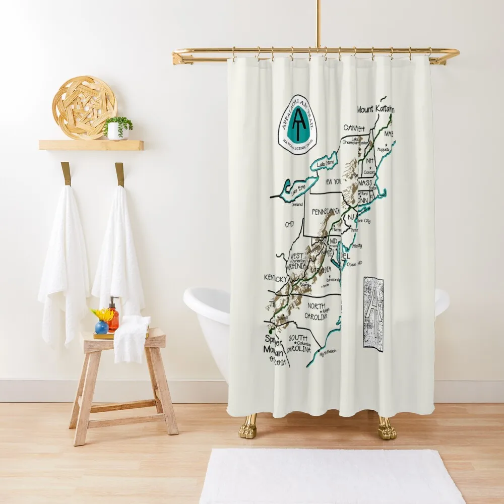 Appalachian Trail Map Занавеска для душа Наборы для душа для ванной комнаты Водонепроницаемая занавеска для душа в ванной комнате 
Appalachian Trail Map Занавеска для душа Наборы для душа для ванной комнаты Водонепроницаемая занавеска для душа в ванной комнате