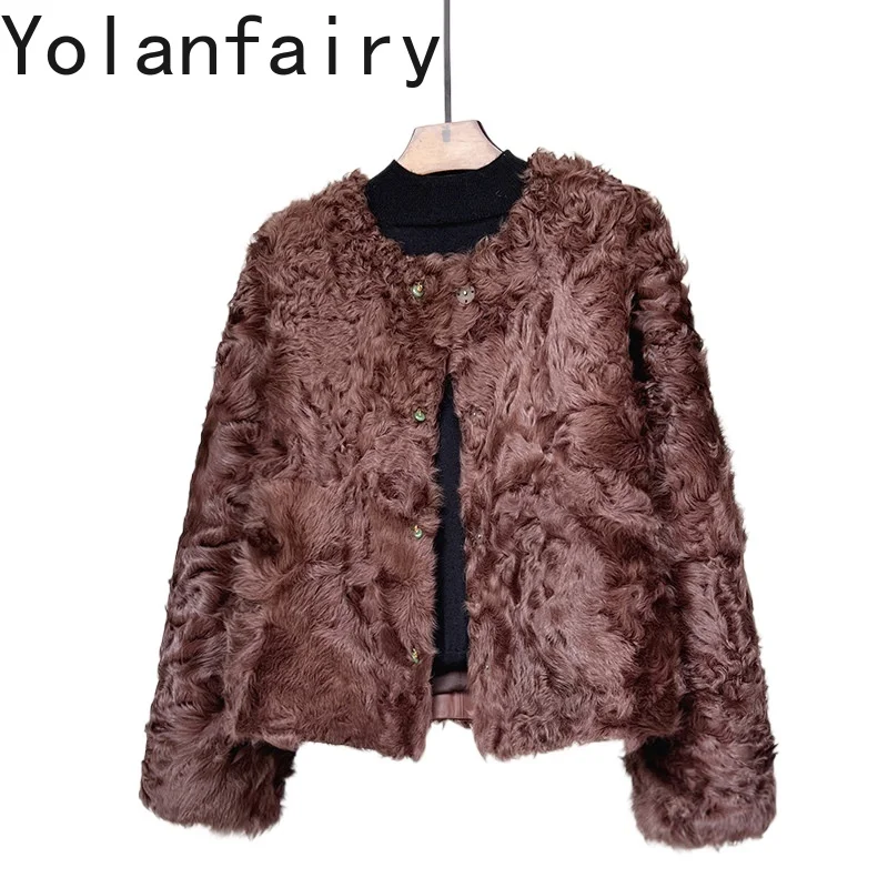 YOLANFAIRY Luxury Natural Fur Coat Woman Winter Genuine Young Lake Sheep Fur Integrated Jacket Short Women's Curly Fur Coats
YOLANFAIRY Luxury Natural Fur Coat Woman Winter Genuine Young Lake Sheep Fur Integrated Jacket Short Women's Curly Fur Coats